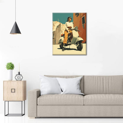 スクーターガール – 数字で塗り絵