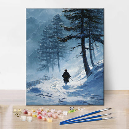 雪に閉ざされた道 – 数字で塗り絵