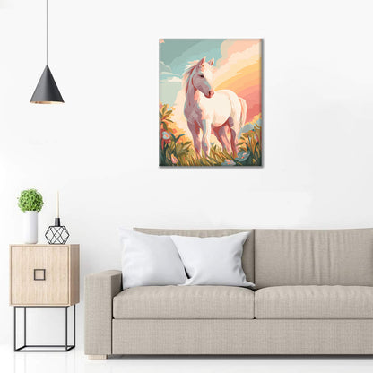 小さな白い馬 – 数字で塗り絵