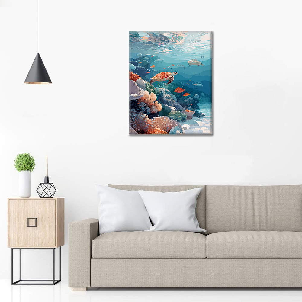 水中の世界 – 数字で塗り絵