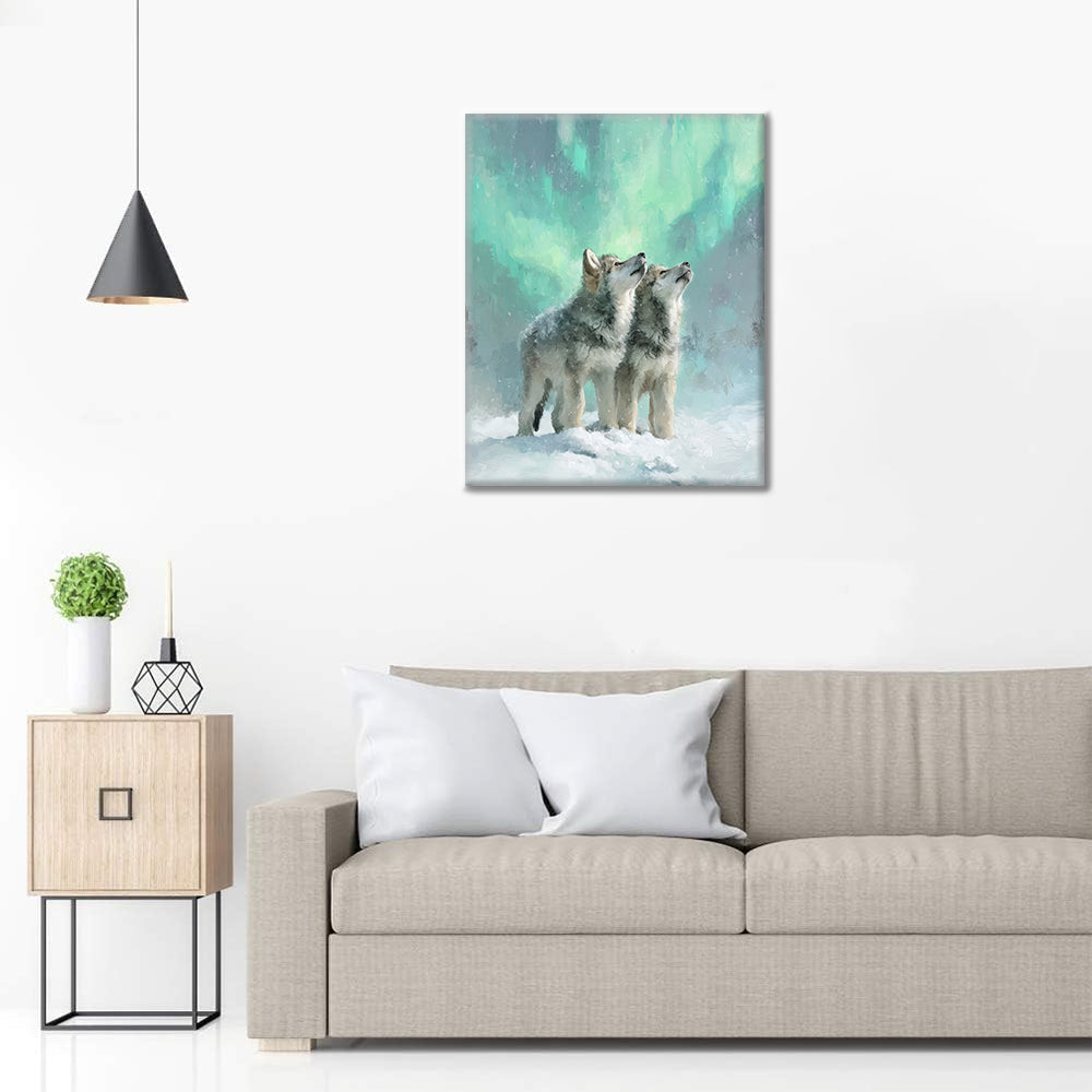 オーロラの狼 – 数字で塗り絵