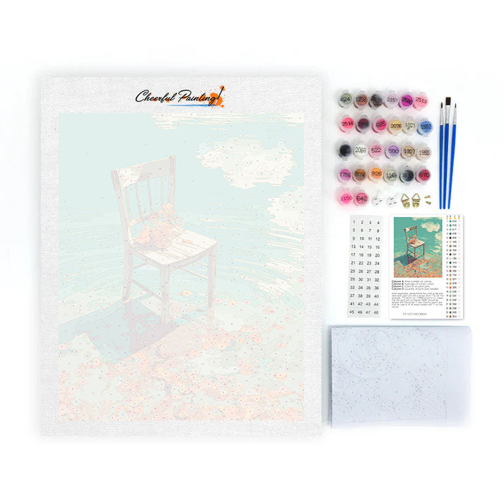 木製の椅子 – 数字で塗り絵