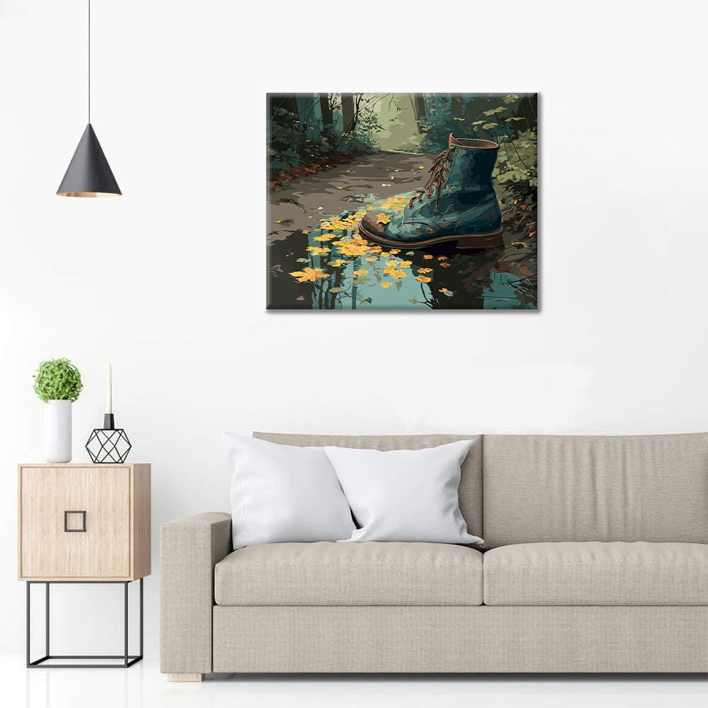 使い古したブーツ – 数字で塗り絵