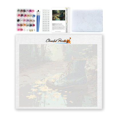 使い古したブーツ – 数字で塗り絵