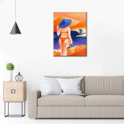 ビーチでの至福の一日 - 数字で塗り絵