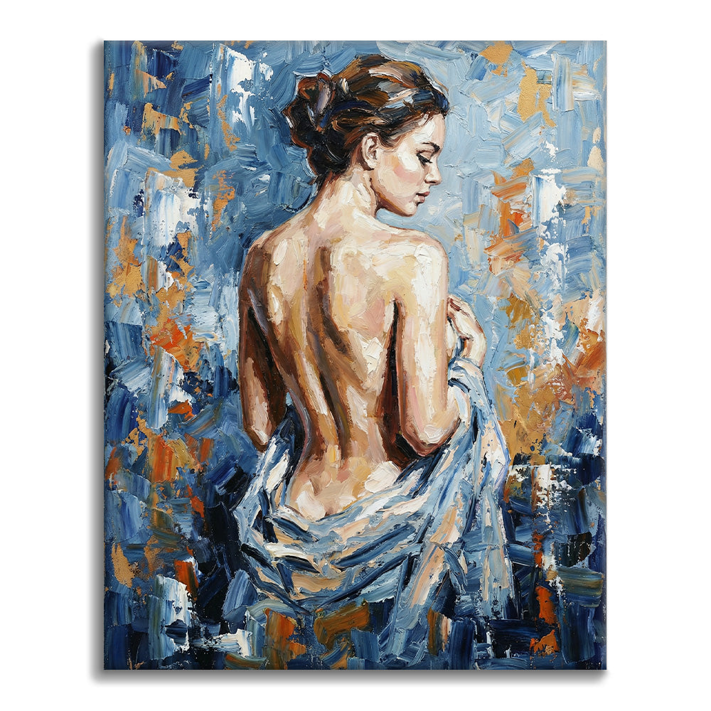 青いシルエット - 数字で塗り絵