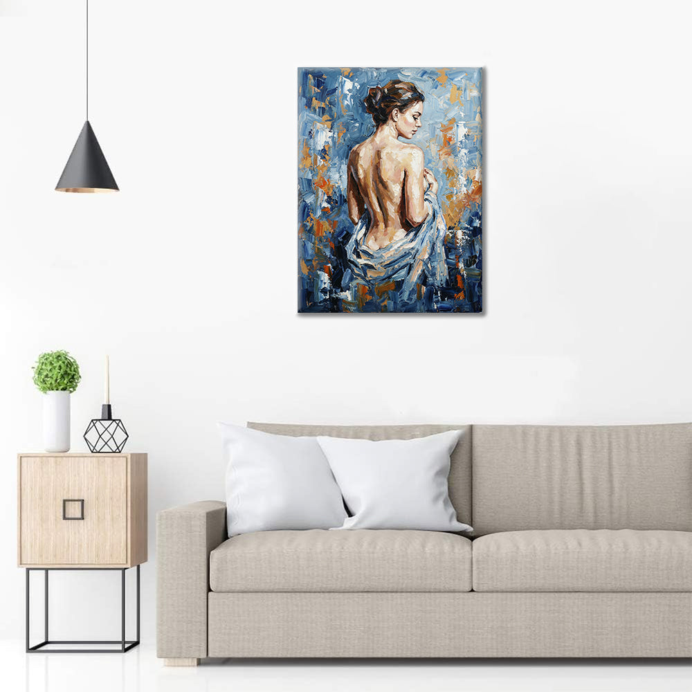 青いシルエット - 数字で塗り絵