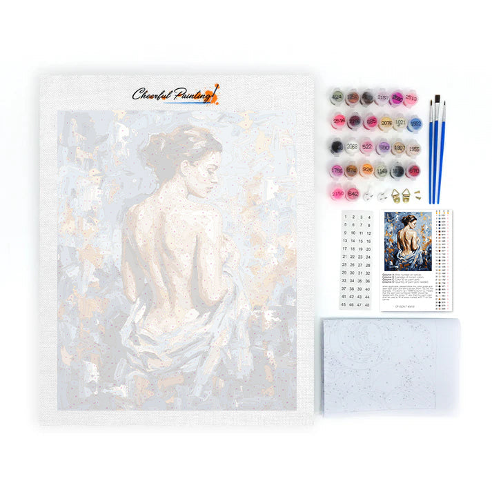 青いシルエット - 数字で塗り絵