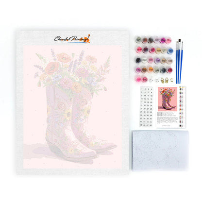 ブーツと花 - 数字で塗り絵