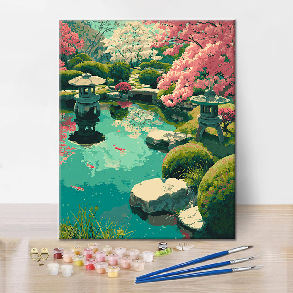 桜の庭 - 数字で塗り絵