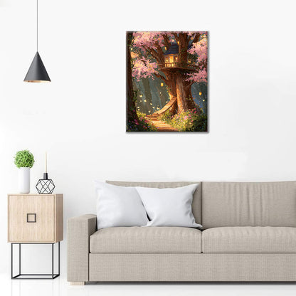 魔法のツリーハウス - 数字で塗り絵