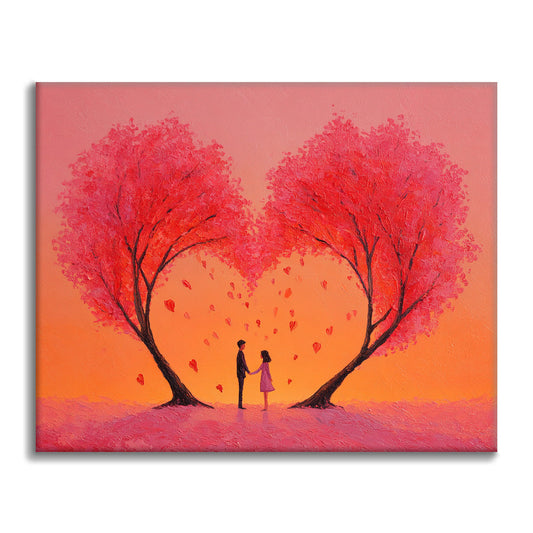 ハートの抱擁 - 数字で塗り絵