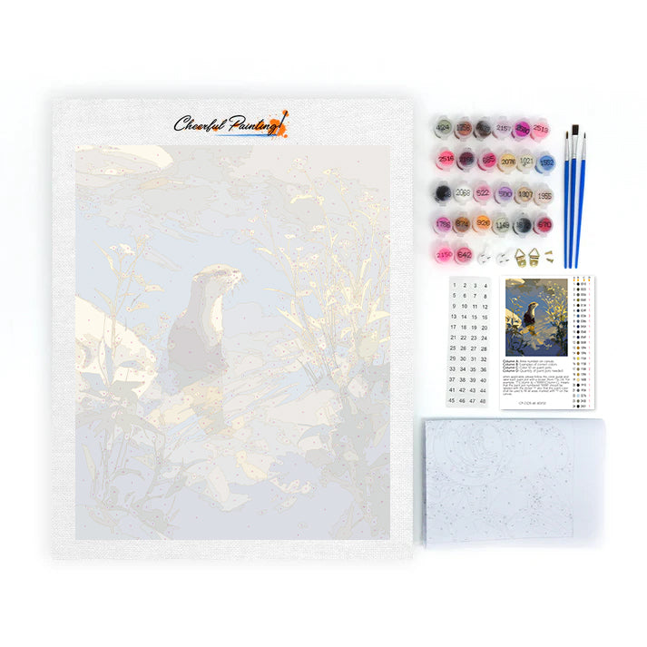 リバーサイド・オッター - 数字で塗り絵