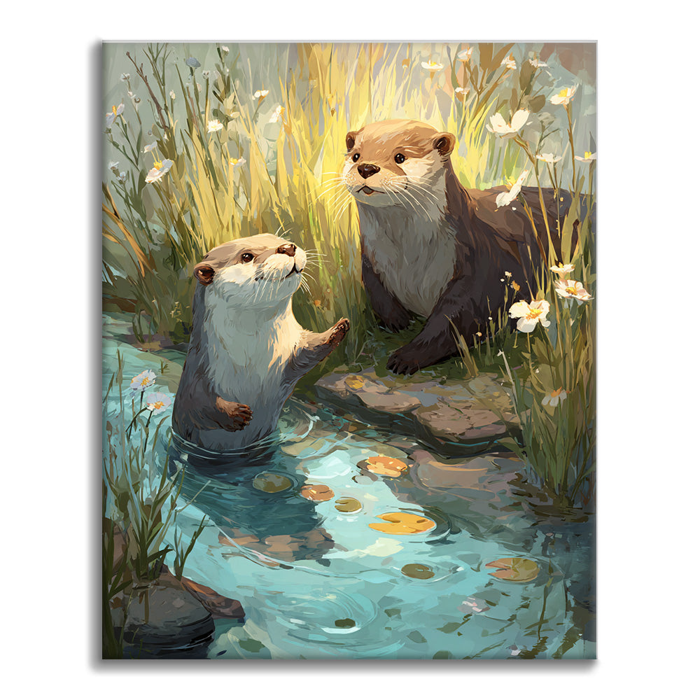 春のカワウソ - 数字で塗り絵