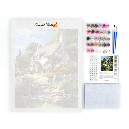 茅葺き屋根の家 - 数字で塗り絵