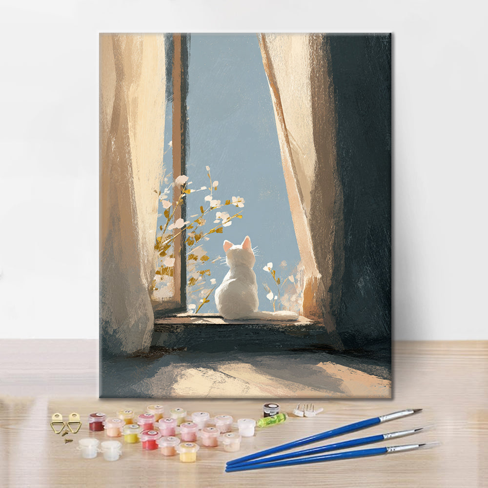 窓辺の子猫 - 数字で塗り絵 – Cheerful painting®（JP）