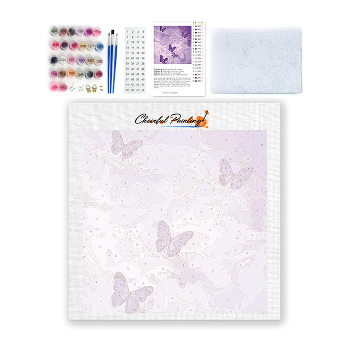 バイオレット・ドリームスケープ - ミニ数字で塗り絵