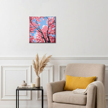 桜の空 - ミニ数字で塗り絵