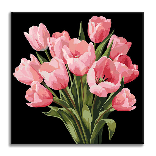 ミッドナイトチューリップス - ミニ数字で塗り絵