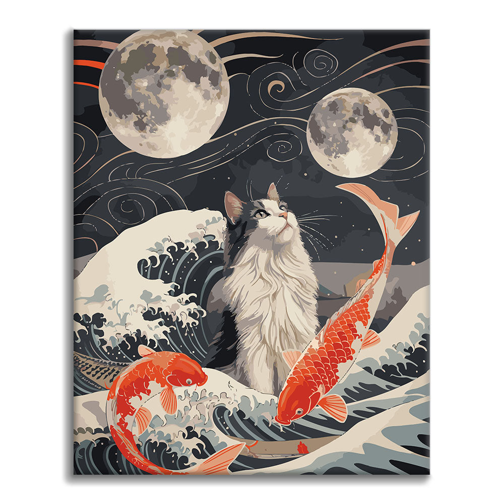 猫と潮 - 数字で塗り絵