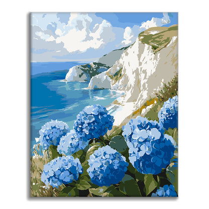 海辺の紫陽花 - 数字で塗り絵