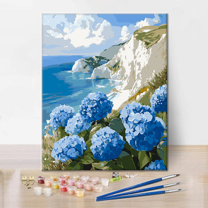 海辺の紫陽花 - 数字で塗り絵