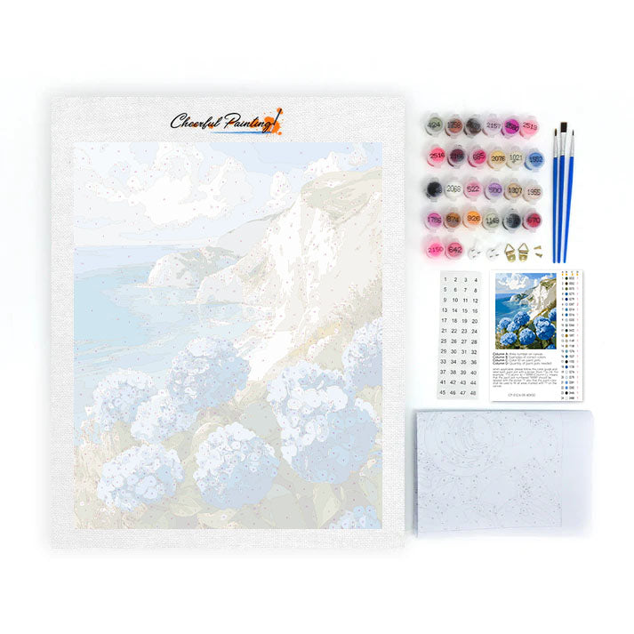 海辺の紫陽花 - 数字で塗り絵