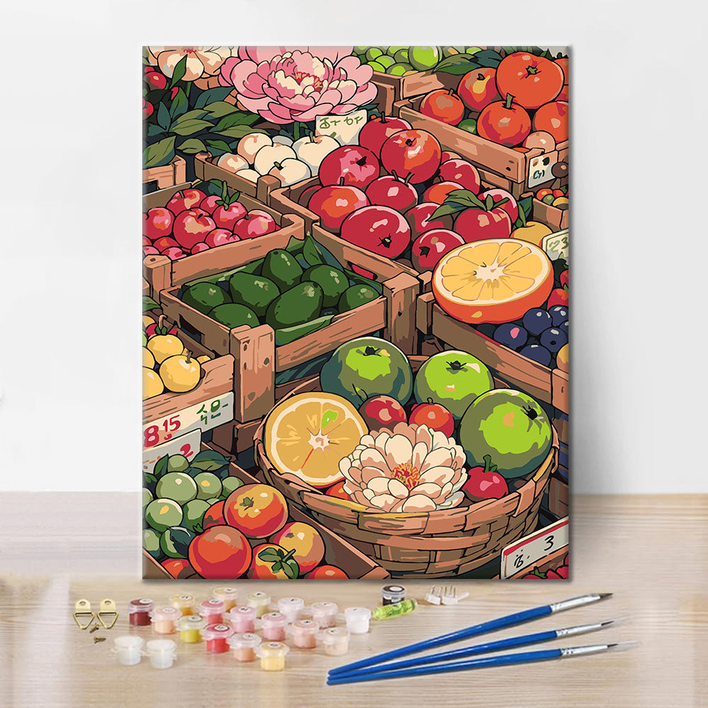 サニーストリートマーケット I - 数字で塗り絵