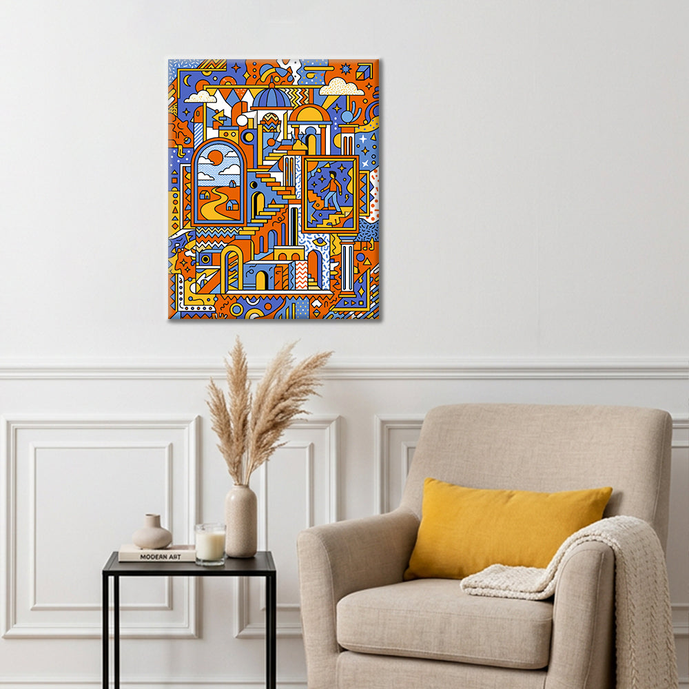 幾何学模様の夢の風景 - 数字で塗り絵 – Cheerful painting®（JP）
