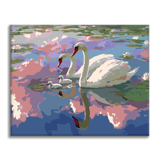 ラグーンの白鳥 - 数字で塗り絵