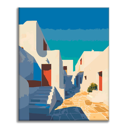 真っ白な路地 - 数字で塗り絵