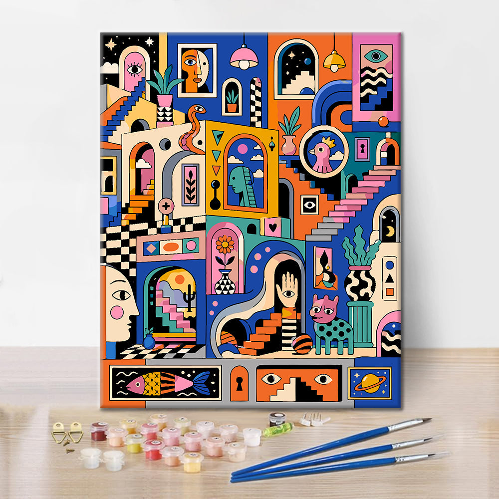 シュールレアリスムの夢の風景 - 数字で塗り絵