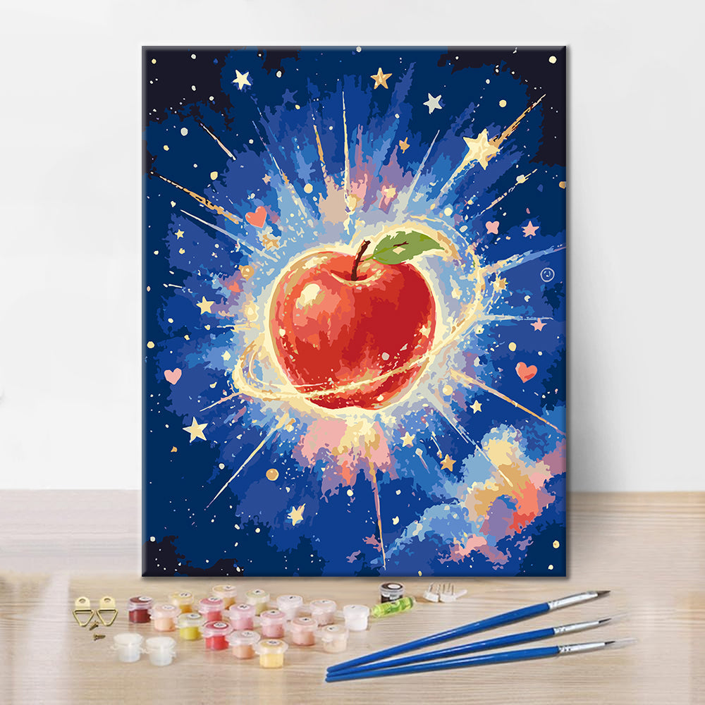 月や星が輝く夜景｜月明かりや星空｜数字油絵 – Cheerful painting®（JP）