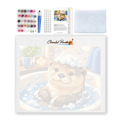 水浴びするカワウソ – 数字で塗り絵