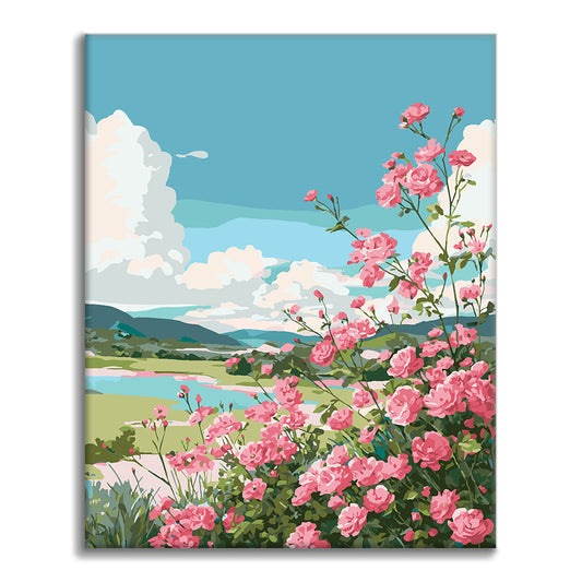 花咲く眺望 – 数字で塗り絵