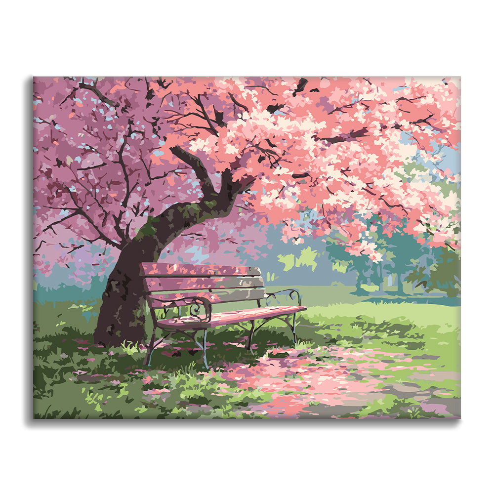 花のベンチ – 数字で塗り絵