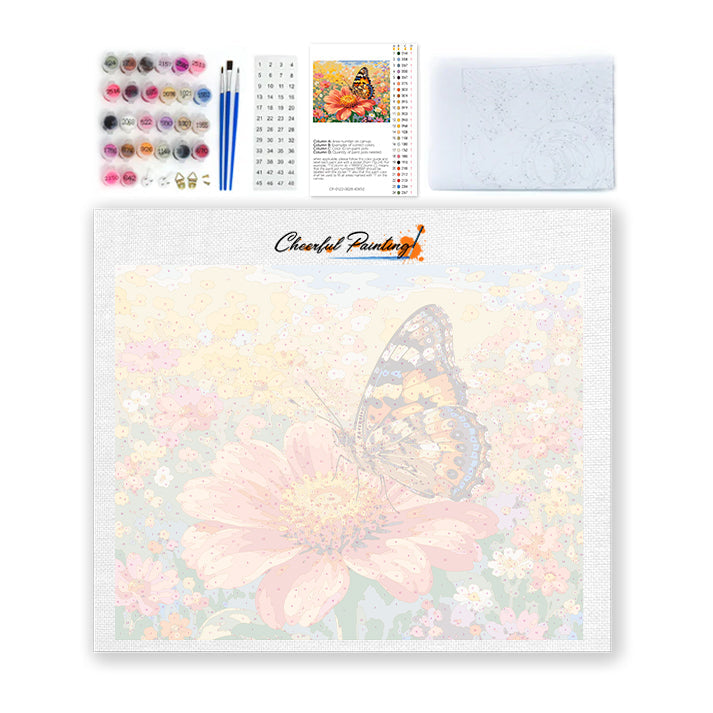 花にとまる蝶 – 数字で塗り絵 – Cheerful painting®（JP）