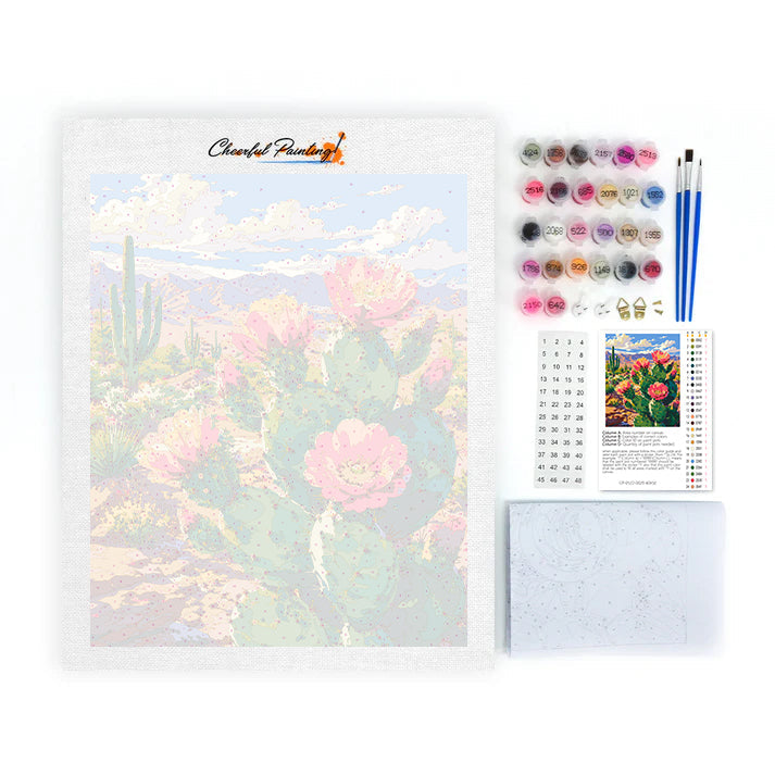 サボテンの花 – 数字で塗り絵