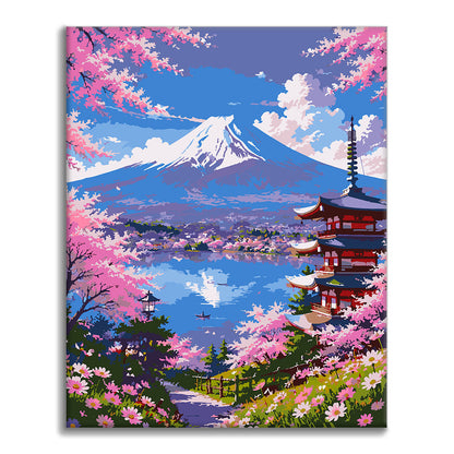 桜の景色 – 数字で塗り絵