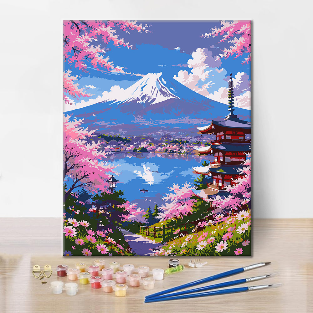 桜の景色 – 数字で塗り絵