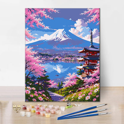 桜の景色 – 数字で塗り絵