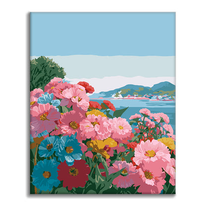 海辺の花々 – 数字で塗り絵