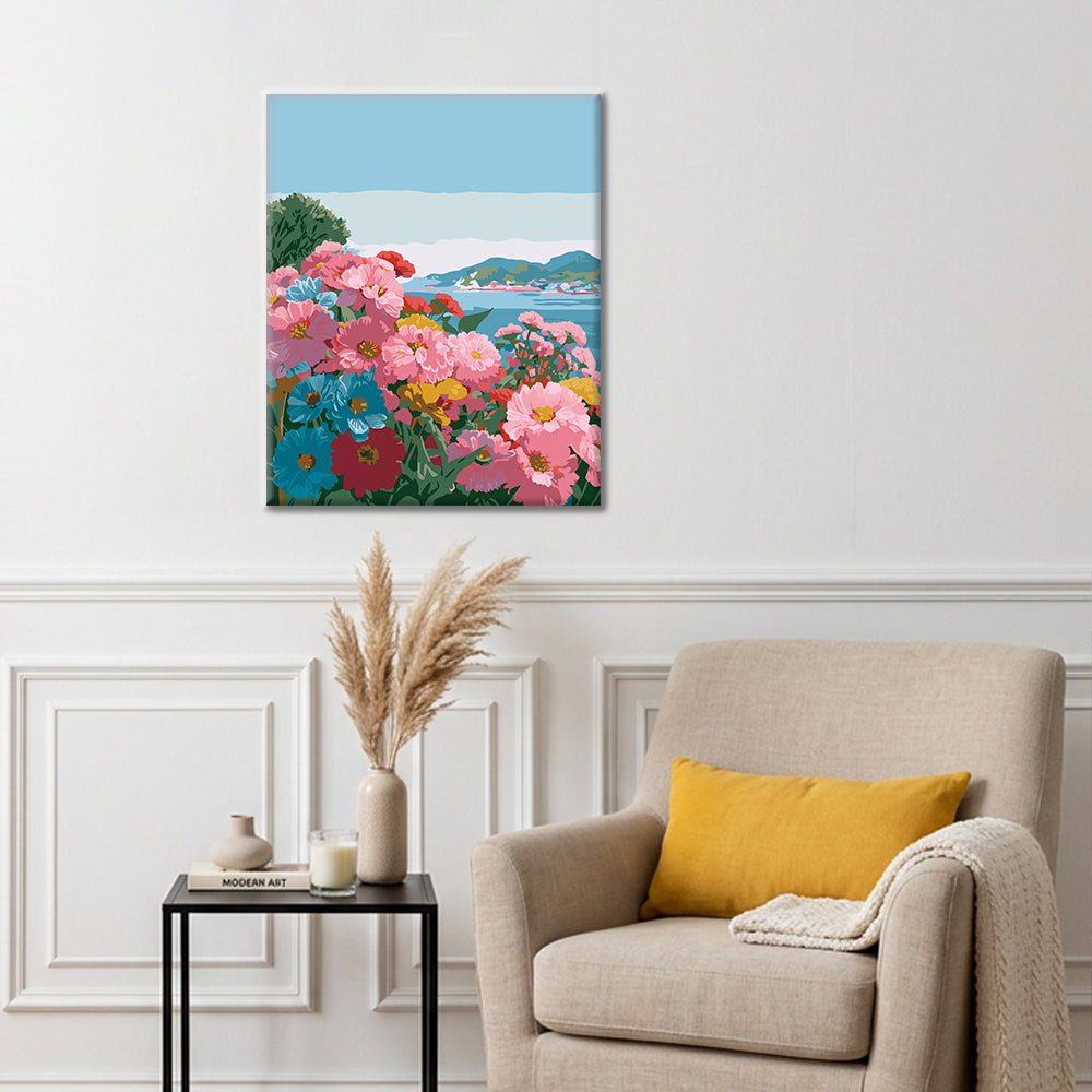 海辺の花々 – 数字で塗り絵