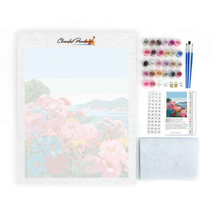 海辺の花々 – 数字で塗り絵