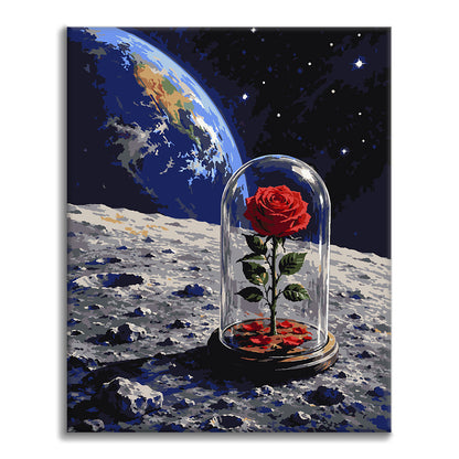宇宙のバラ – 数字で塗り絵