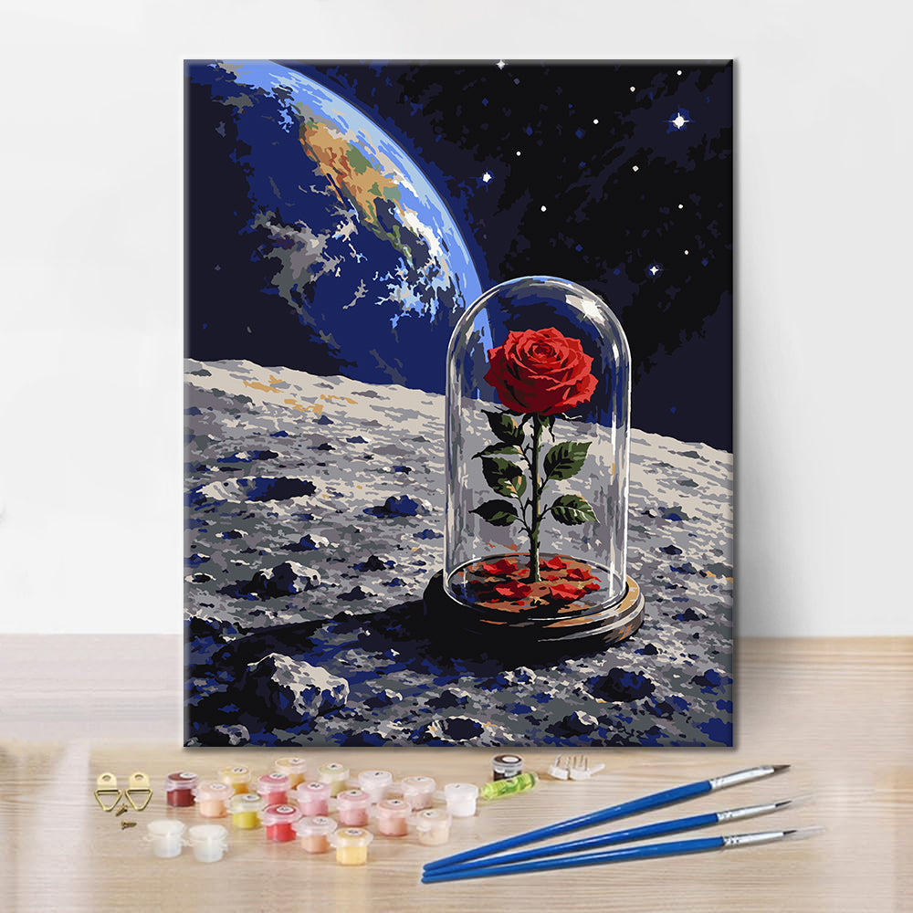 宇宙のバラ – 数字で塗り絵