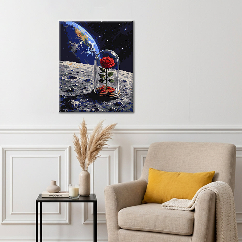 宇宙のバラ – 数字で塗り絵