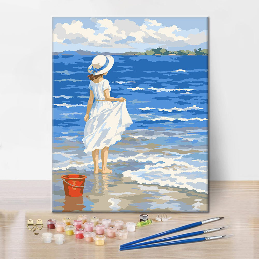 浜辺の少女 – 数字で塗り絵 – Cheerful painting®（JP）