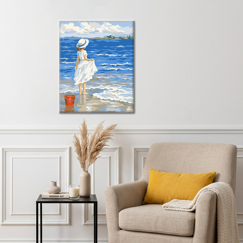 浜辺の少女 – 数字で塗り絵 – Cheerful painting®（JP）