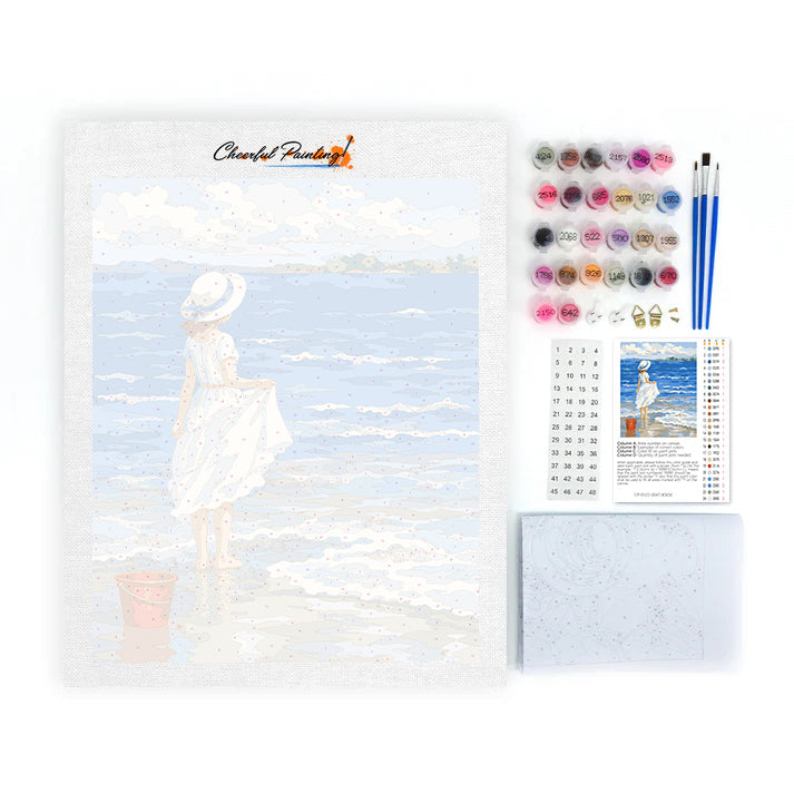 浜辺の少女 – 数字で塗り絵